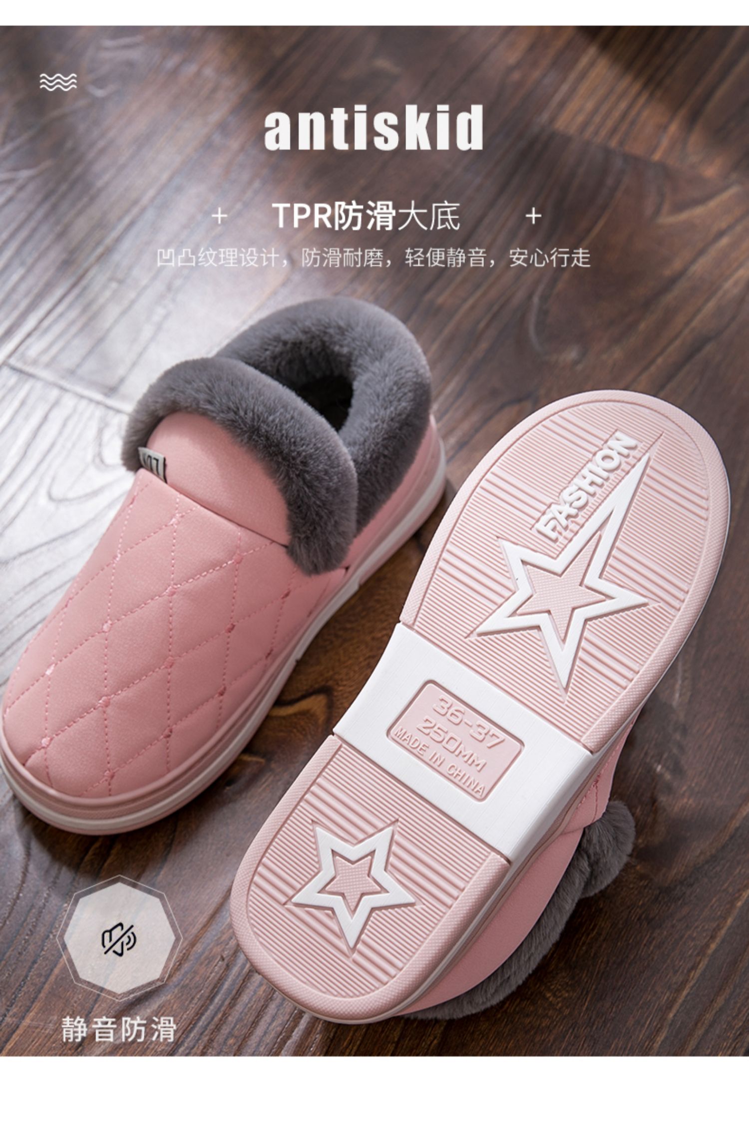 Mua một tặng một đôi dép cotton miễn phí cho phụ nữ với mùa đông mặc chống trượt dày dưới đáy ấm giày cotton trong nhà nam - Trang chủ dép đi trong nhà tắm