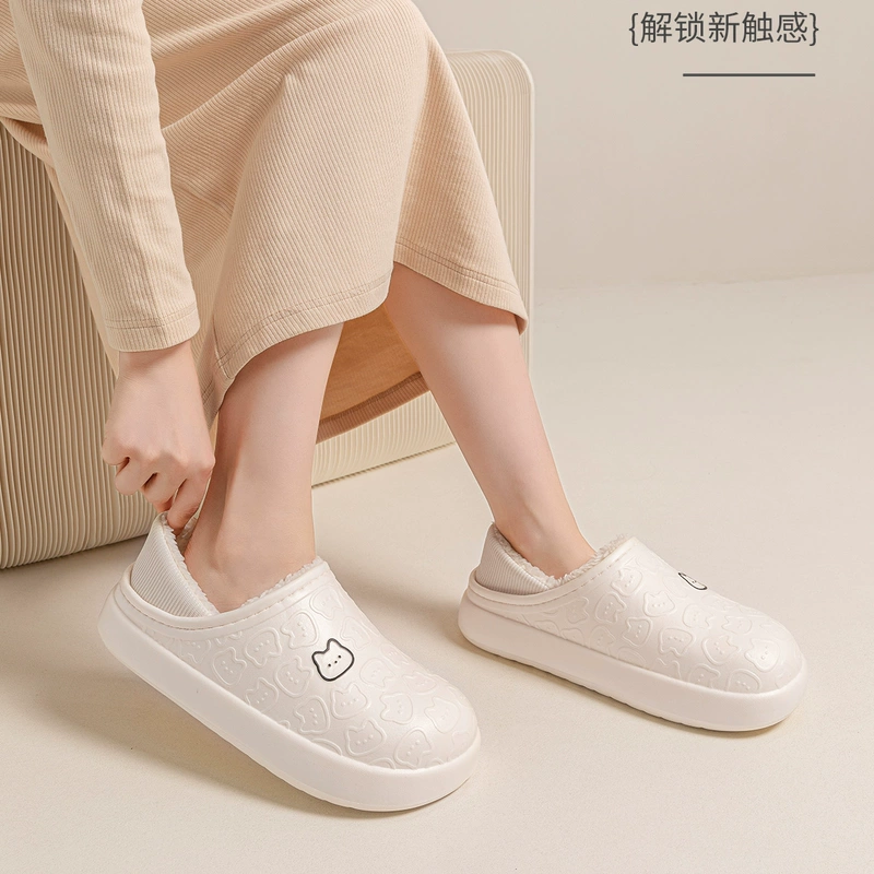Dép đi trong phòng mổ nữ đặc biệt của bệnh viện y tế 2023 mới Plus nhung chống thấm nước chống trơn trượt dép bông nữ mùa đông dép chống tĩnh điện esd