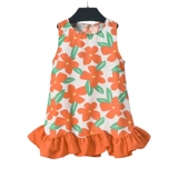 Платье, летняя одежда, летняя юбка, наряд маленькой принцессы, коллекция 2022, в цветочек, свободный крой