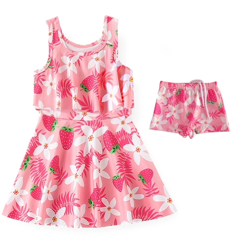 Купальник, платье, юбка на девочку для девочек, комплект для тренировок для плавания, защита от солнца