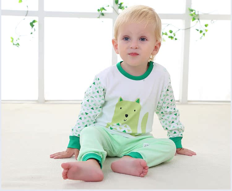 Bé trai và bé gái áo len cotton mùa thu quần dài quần nữ Kho báu bé đồ lót phù hợp với quần áo 0-6-12 tháng quan lot tre em