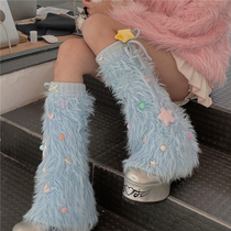 LET ME SEE original sweet girly holiday atmosphere socks plush star millennium hot girl leg covers