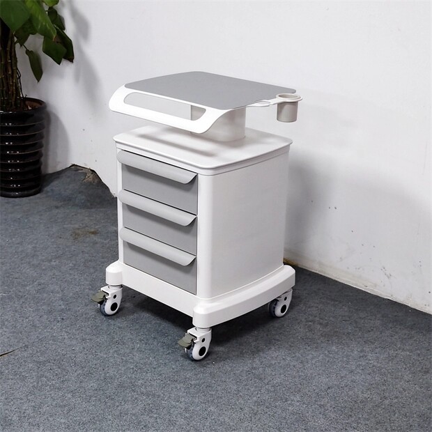 Desktop ultrasonic knife base beauty small bubble shelf three-layer drawer mobile instrument trolley