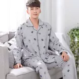 Хлопковая пижама, демисезонный лонгслив, хлопковый летний комплект, большой размер, в корейском стиле