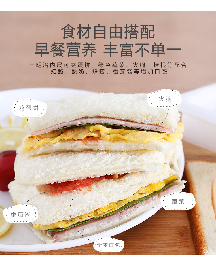 Pocket bánh mì sandwich mốc nhà sản xuất bánh mì hộp bánh mì nướng bánh mì sandwich làm bánh ăn sáng - Tự làm khuôn nướng khuôn làm kem
