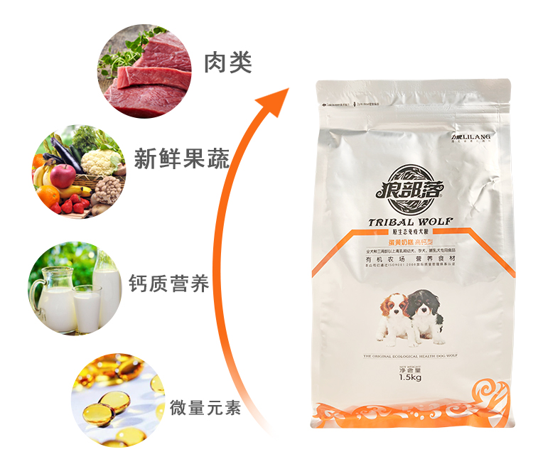 Sói bộ lạc con chó thực phẩm trứng lòng đỏ sữa bánh 1.5kg con chó thực phẩm jin mao bông satsuma chung con chó chính thực phẩm tỉnh sữa royal canin