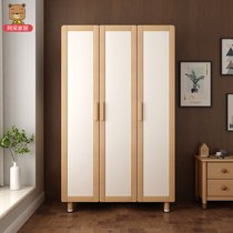 Stay Children Wardrobe Three Doors Wardrobe Boys Solid Wood 2 Doors 3 Doors Closet Girl Cabinet Brief Bedroom Cabinet