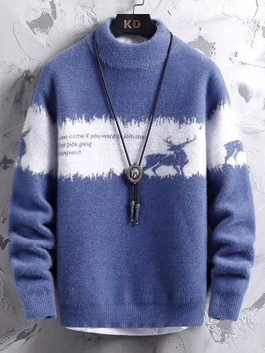 Демисезонный свитер, утепленное бархатное термобелье, шерстяной трикотажный удерживающий тепло пуховик, высокий воротник