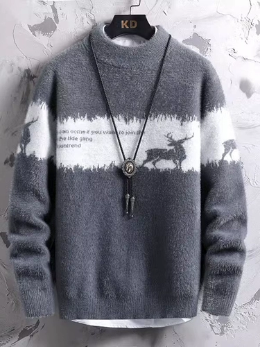 Демисезонный свитер, утепленное бархатное термобелье, шерстяной трикотажный удерживающий тепло пуховик, высокий воротник