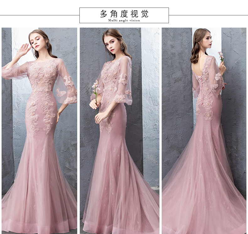 Robe de soirée manchon de lanterne - Ref 3210334 Image 8