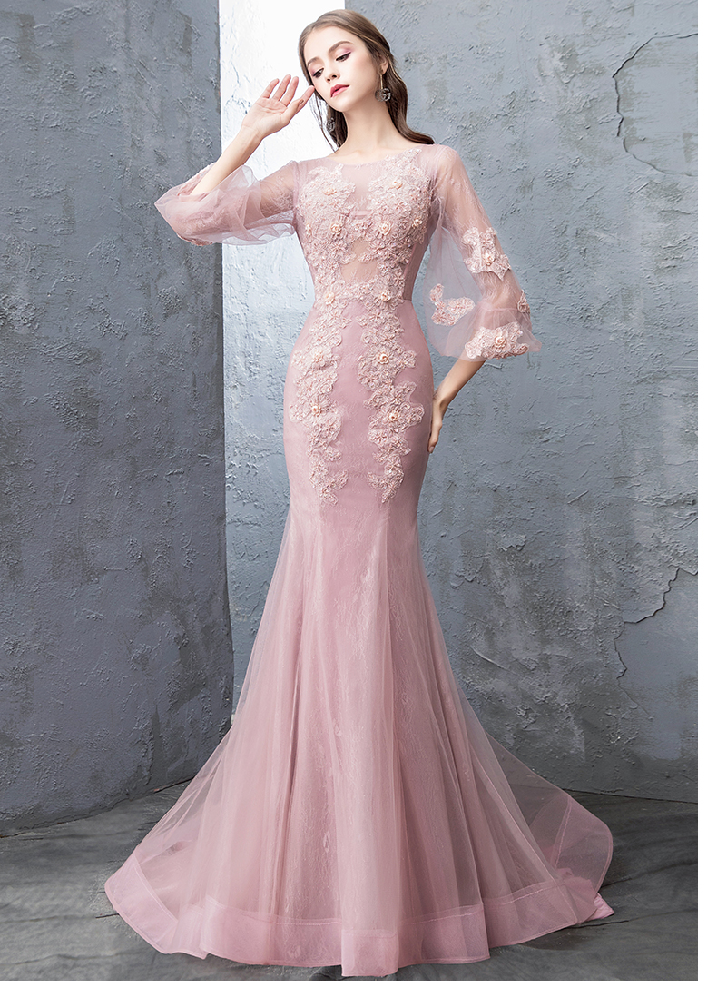 Robe de soirée manchon de lanterne - Ref 3210334 Image 19