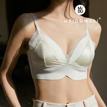 2023 Summer French Light Luxury Satin One-piece Back Gathering Seamless One-piece Wireless Underwear Customized