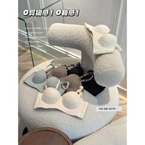 Womens underwear with large breasts and small breasts is seamless smooth ultra-thin breathable hole-cup comfortable push-up push-up and expansion comic bra