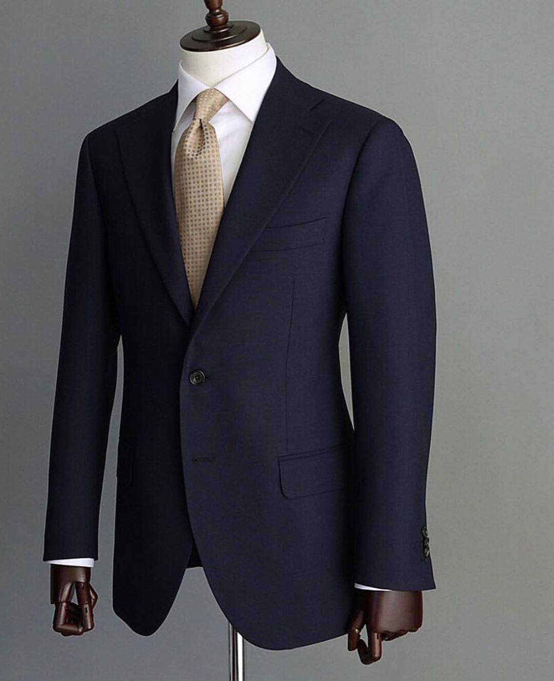 Autumn and winter thick European and American men's blouses with dark blue wool Western suit jacket Inron Business Long sleeves Zheng