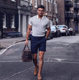 Summer new European and American men's thin black navy blue gray micro-elastic slim-fitting shorts British style no-iron
