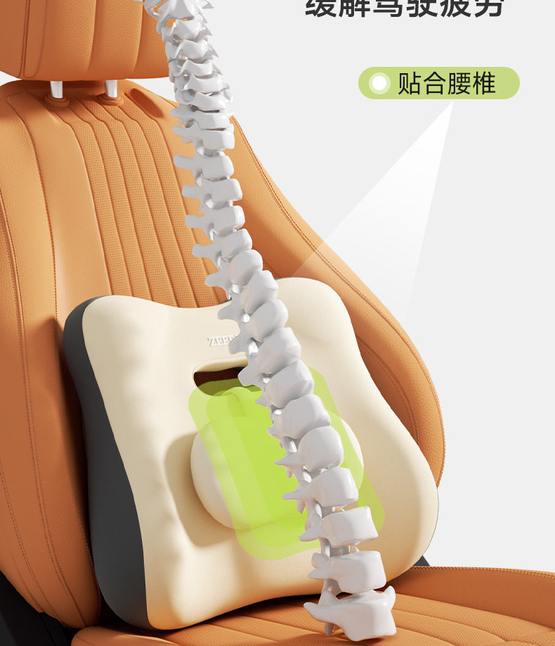 Car Lumbar Support Pillow for Long Sitting, Seat Cushion for Drivers, Car Seat Lumbar Support, Waist Pad