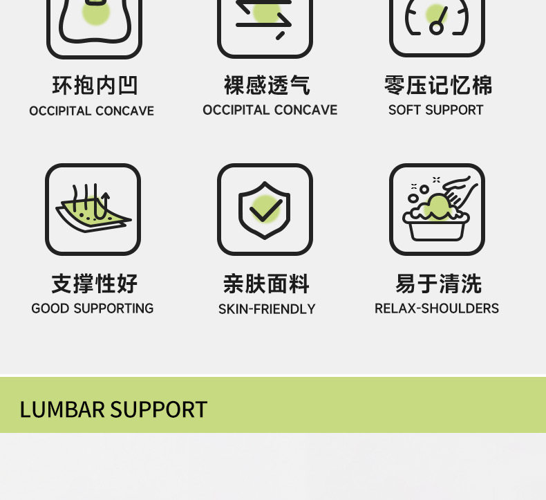 Car Lumbar Support Pillow for Long Sitting, Seat Cushion for Drivers, Car Seat Lumbar Support, Waist Pad
