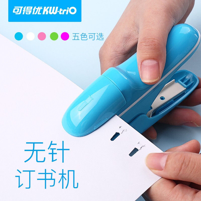Kedeyou 針なしホッチキス：省力化、スタイリッシュ、環境に優しく、安全、持ち運び可能、手持ち式、学生やオフィス用品向けのミニ製本機。