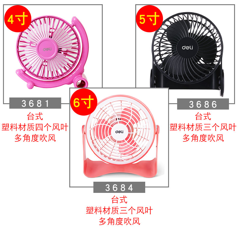 Deli usb quạt nhỏ mini máy tính để bàn giao diện usb quạt văn phòng quạt kim loại 4-inch - USB Aaccessories cáp sạc type c