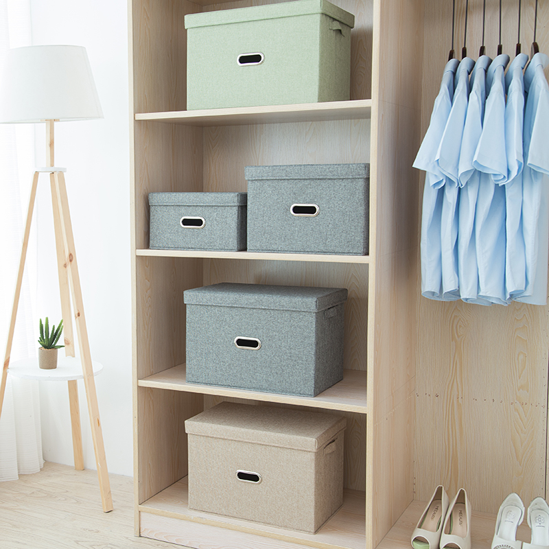 Stratix folding cotton linen clothing containing box cloth art covered wardrobe containing box clothes finishing box containing box