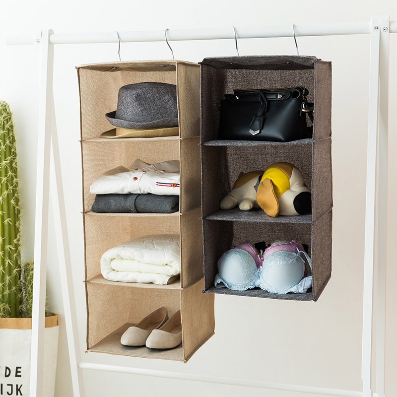 Fabric suspension clothes collection bag multi-layer drawer underwear socks dormitory artifacts wardrobe containing hanging bag closet