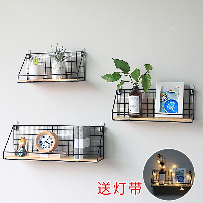 Hole-Free Wall Shelf Kitchen Makeup Room Wall Dorm Room Deity of the floor Bed Head Bedroom Wall Wall-mounted Basket