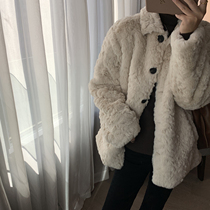 Lamb wool coat women's 2021 autumn and winter new Joker short Korean version of loose padded cotton ins mink velvet tide