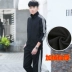 Bộ đồ thể thao nam mùa xuân và mùa thu chạy giải trí cộng với lông cừu dày kích thước lớn bộ đồ thể thao nữ cặp đôi đồ thể thao phù hợp Bộ đồ