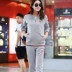 Bộ đồ thể thao nam mùa xuân và mùa thu chạy giải trí cộng với lông cừu dày kích thước lớn bộ đồ thể thao nữ cặp đôi đồ thể thao phù hợp Bộ đồ