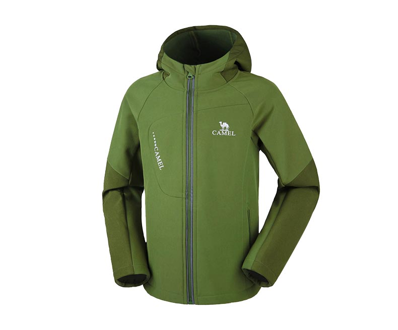 Lạc đà nhỏ quần áo trẻ em mùa thu windproof không thấm nước thoáng khí người đàn ông ấm áp và phụ nữ đội mũ trùm đầu mặc giản dị trẻ em ngoài trời cưỡi vỏ mềm quần áo shop trẻ em