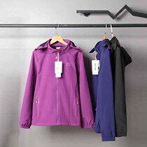Foreign trade original single autumn and winter new womens outdoor soft shell elastic breathable windproof jacket velvet thickened mountaineering clothing