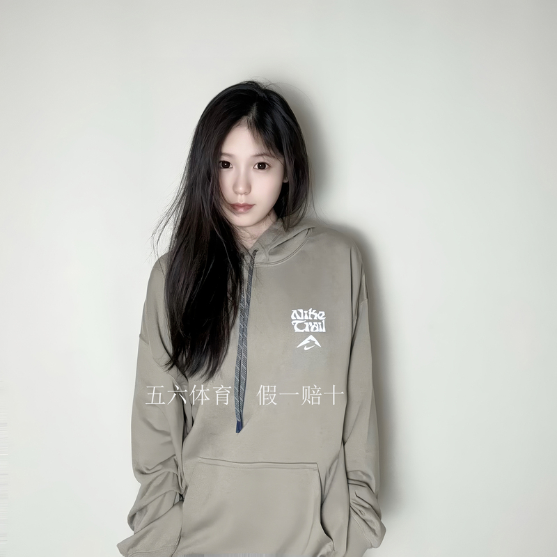 Nike Men's and Women's Printed Loose Outdoor Hooded Sports Casual Pullover Sweatshirt Hf0339