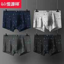 Hengyuanxiang mens underwear cotton antibacterial boxer men plus size four corner shorts head cotton boys wide pine summer