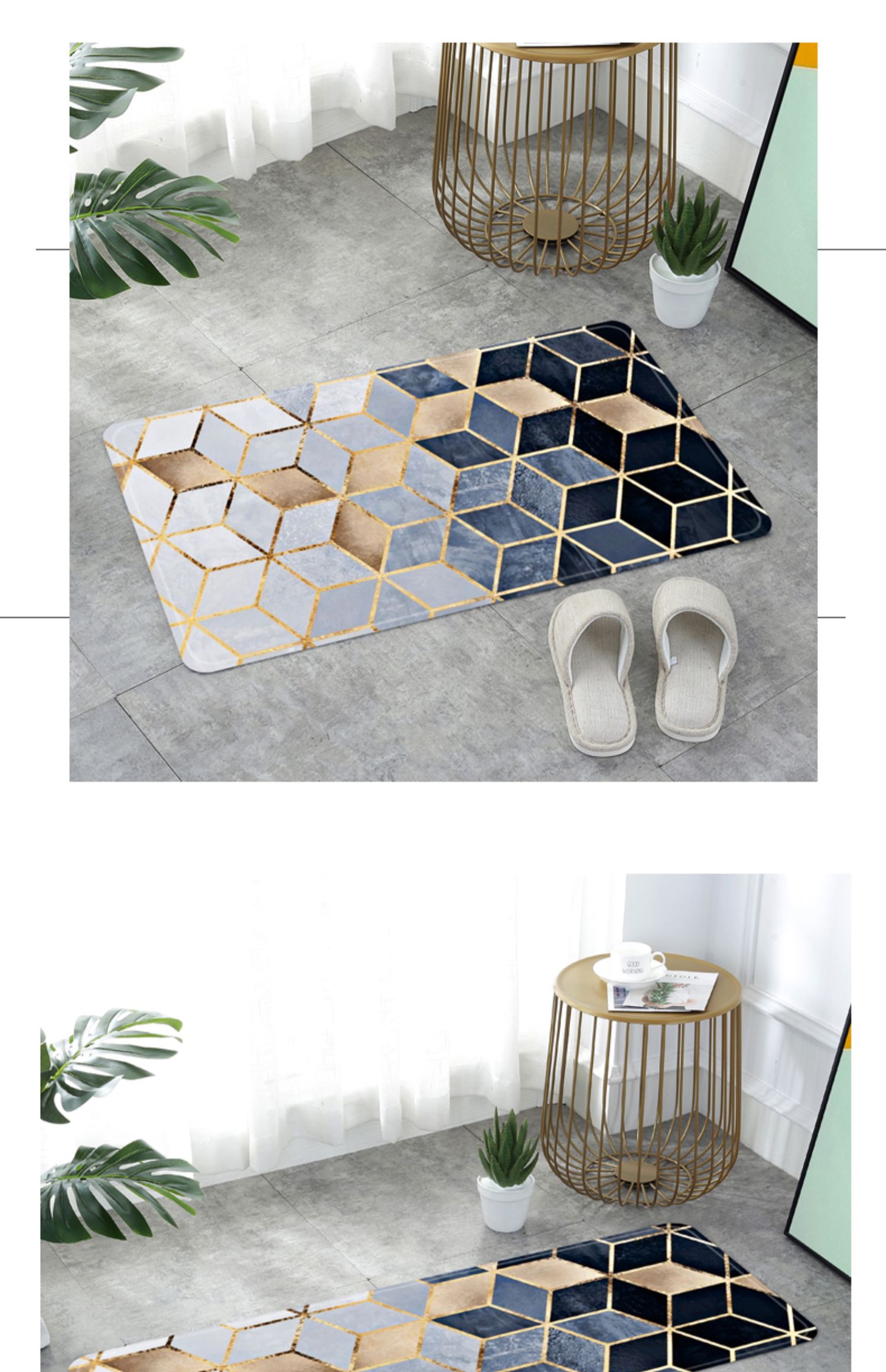 Ins Bắc Âu vào cửa phòng ngủ cửa mat thảm nhà bếp phòng tắm cửa mat dải dài - Thảm sàn miếng ghép sàn nhà
