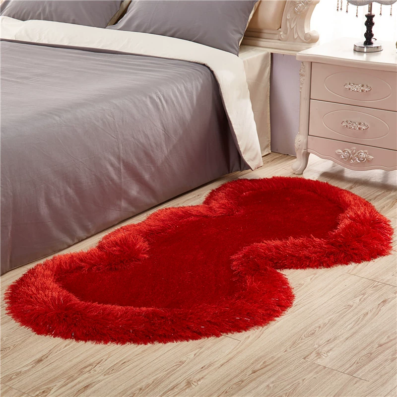 3D dễ thương đôi hình trái tim tấm thảm nhà phòng khách bàn cà phê ngủ cạnh giường ngủ phòng thảm giường thảm thảm - Thảm thảm trải giường mùa đông