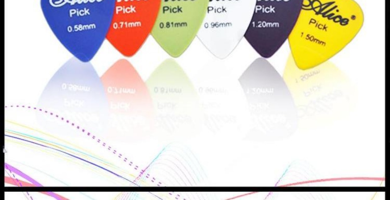 Alice Guitar Picks Ukulele Mảnh vỡ Dân gian Guitar Điện Phụ kiện Guitar Tùy chọn Độ dày 6 miếng hộp đựng đàn guitar