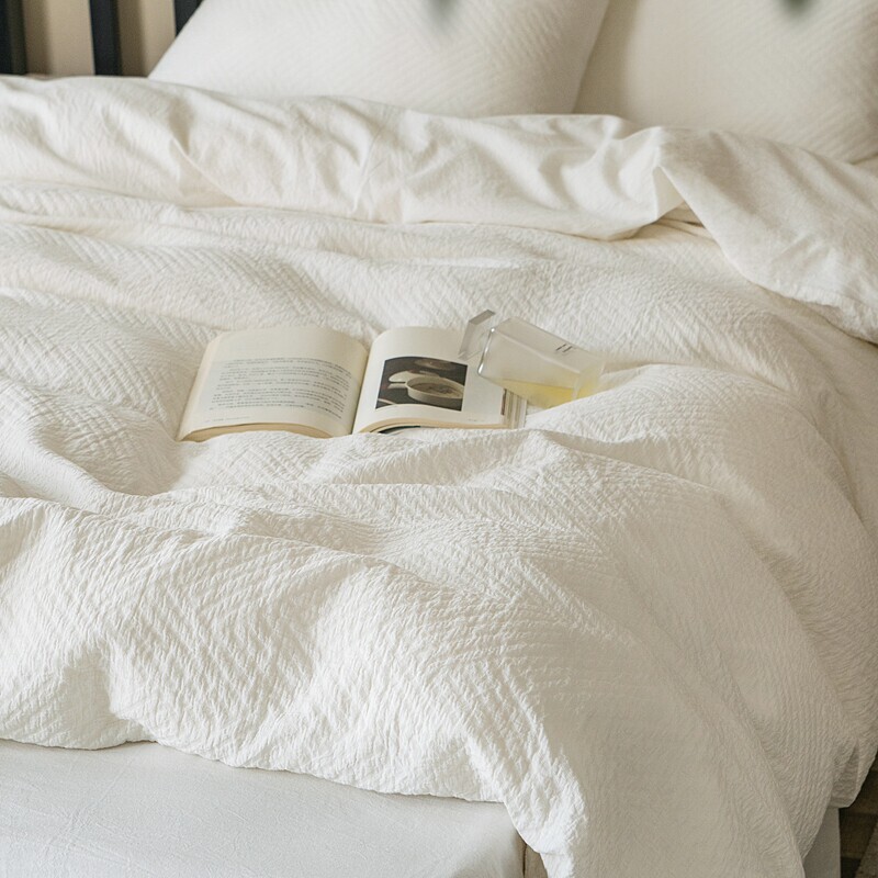 Muse Maternal and Infant Grade White Four-Piece Set Pure Cotton 2026 New Raw Cotton Bed Linen Bedding Set Muse Maternal and Infant Grade White Four-Piece Set Pure Cotton 2026 New Raw Cotton Bed Linen Bedding Set