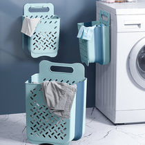 Toilet dirty clothes storage basket laundry basket bathroom put clothing artifact basket home wall-mounted folding shelf