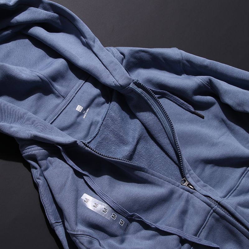 Fitting room New good goods Spring and autumn leisure washed knitted terry cotton breathable loose sports hooded cardigan sweater