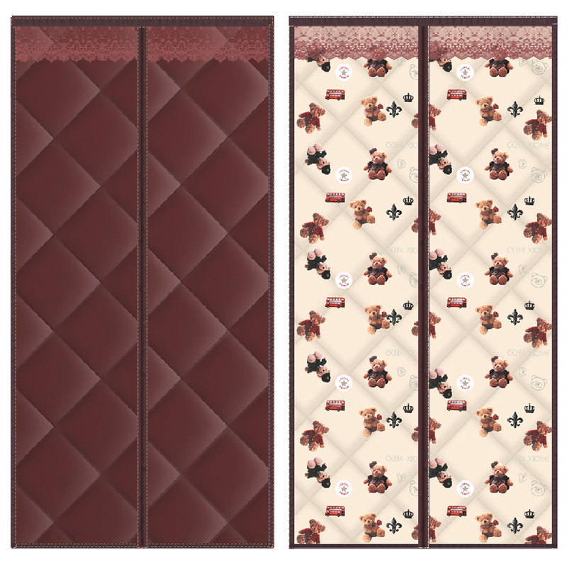 Winter cotton door curtain warm and cold insulation home windproof thickened self-absorbing soundproof and windproof magnet partition curtain