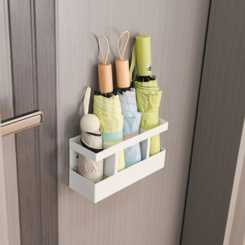 Entry door magnetic umbrella storage rack household door security door rear magnet storage rack wall hanging folding umbrella rack
