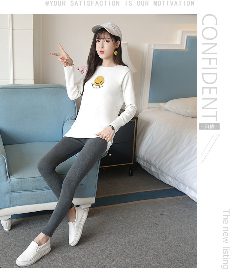 Quần legging nữ mặc mùa đông cộng nhung nhung dày mm cộng với phân XL ấm chân mỏng 9 quần cotton quần short vải nữ hàn quốc