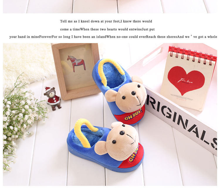 Pantoufles enfants en suède pour hiver - semelle caoutchouc - Ref 1011679 Image 16