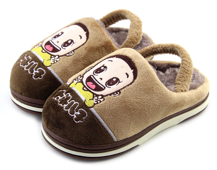 Pantoufles enfants en suède pour hiver - semelle caoutchouc - Ref 1006559 Image 14