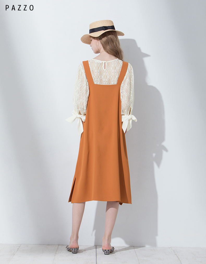 │PAZZO│SWEET P40202229 CHIC vuông cổ vest túi hàng đầu đầm đầm đẹp 2021