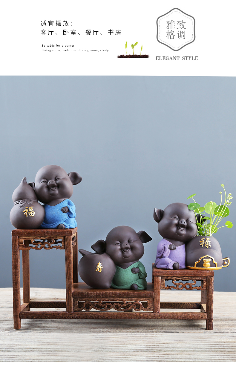Sáng tạo màu tím cát lợn màu xanh lá cây thủy canh chậu chậu chèn bình nước bảo trì container nhỏ đồ trang trí trang trí nhà - Vase / Bồn hoa & Kệ bình cắm hoa ly