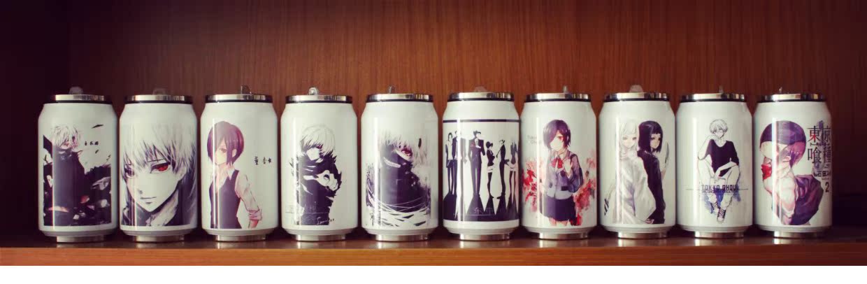 Tokyo Ghouls lon inox cốc Jin Muyan Dong Xiang sinh viên tùy chỉnh rơm quà tặng cốc nước bình giữ nhiệt tiger