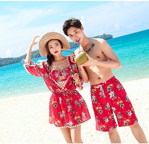 Bộ đồ bơi đôi bikini phù hợp với bikini ba mảnh áo tắm nữ bảo thủ che bụng bên bờ biển spa đồ bơi 	đồ đôi đi biển cho mẹ và bé	