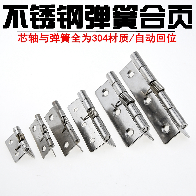 304 stainless steel spring hinge automatic closing small hinge equipment door spring hinge return wooden case small loose-leaf