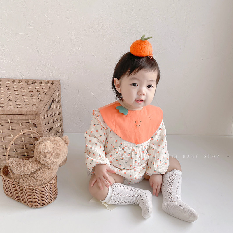 ins baby clothes spring and autumn clothing for women's baby foreign pie orange bag fart in spring Korean version climbing for a round